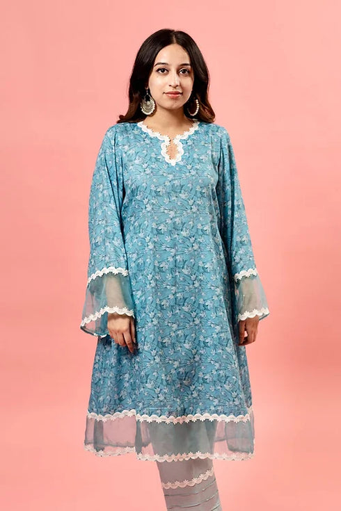Feriha Blue Pakistani Kurta Set
